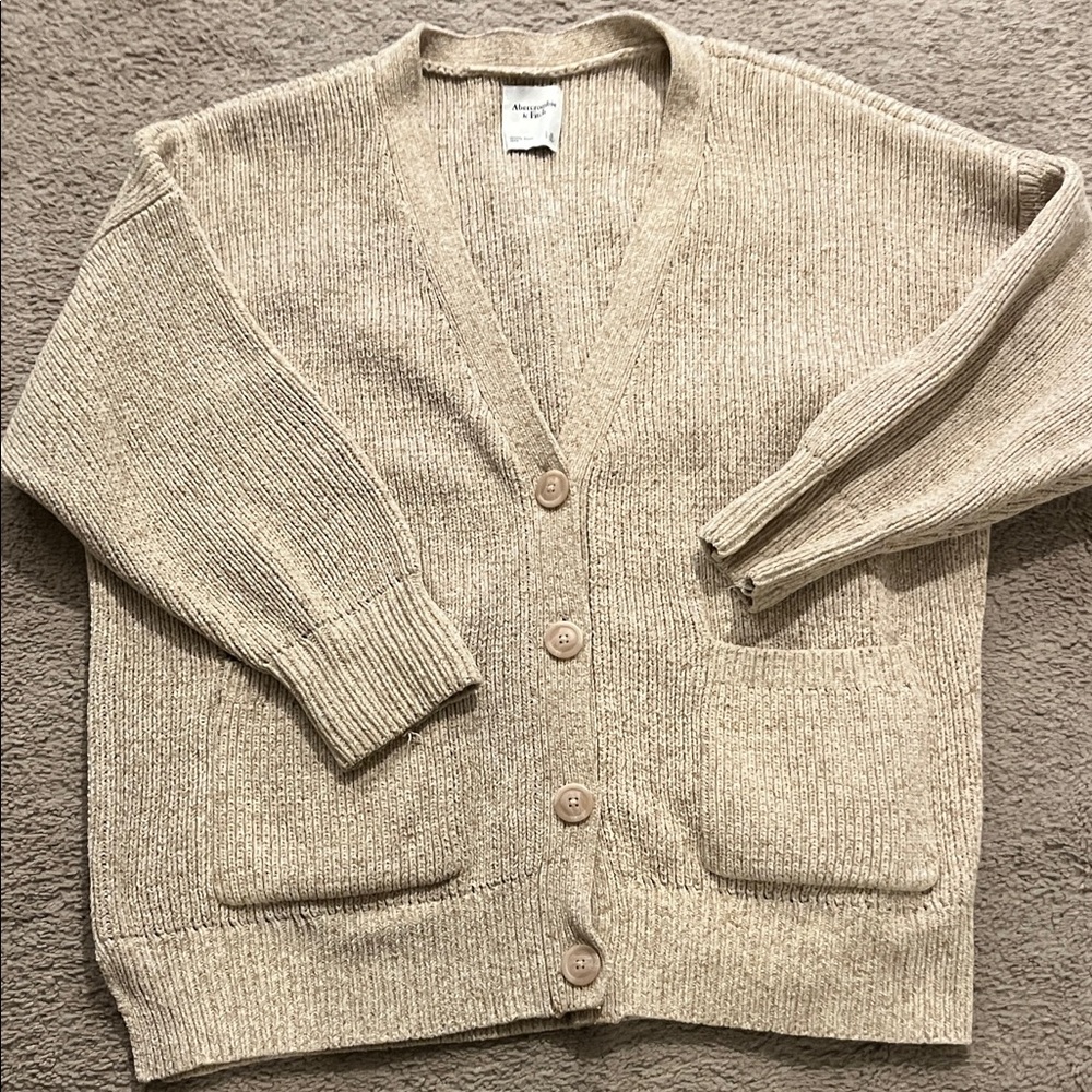 Tan cardigan oversized sweater